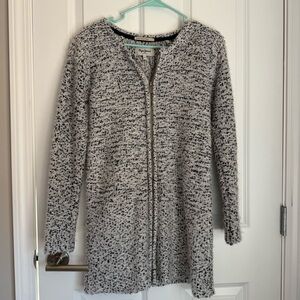 Pepe Jeans Women's Blue and White Zip-Up Long Sweater/Cardigan. XS. Used.